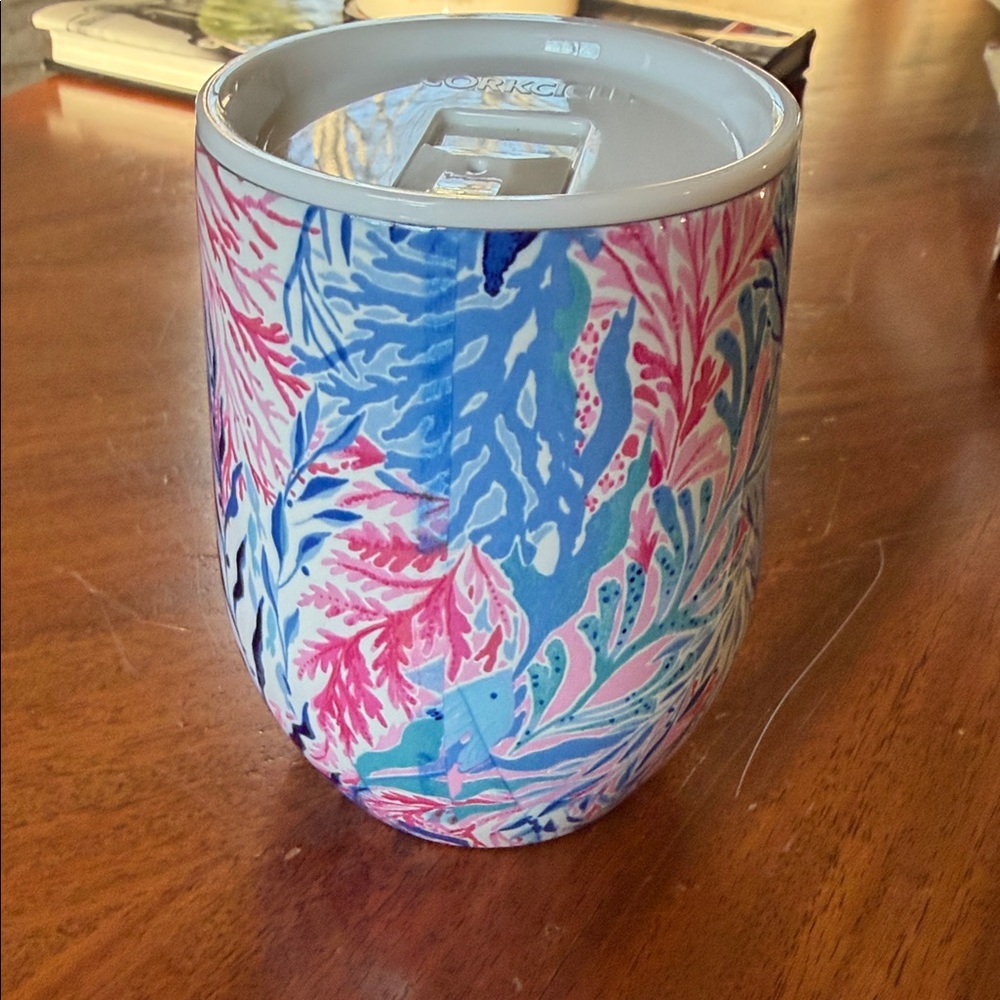 Corkcicle w/ Lilly Pulitzer design travel wine cup!